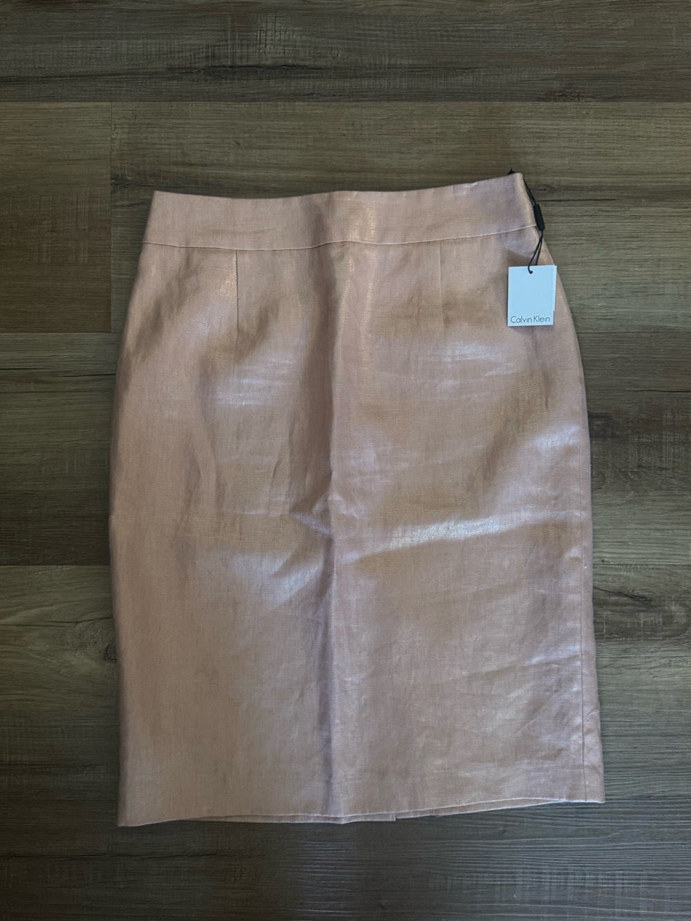 Calvin Klein Rose Gold Shimmery Pencil Skirt NWT size 6